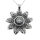 Stainless steel pendant - Floral with compass