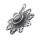 Stainless steel pendant - Floral with compass