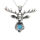 Stainless steel pendant - Deer Head with Turquoise