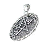 Stainless steel pendant `Pentagram/ Vegvisir´