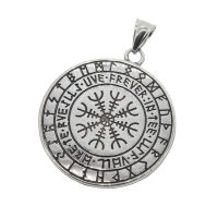 Stainless steel pendant `Pentagram/ Vegvisir´