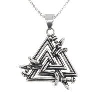 Edelstahlanhänger - Valknut / Schwerter