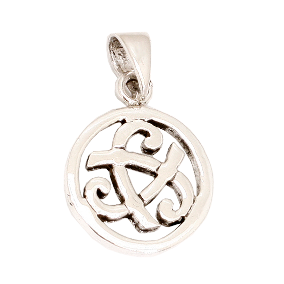 925 Sterling Silberanhänger - Amulett mit Ornament