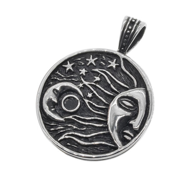 Stainless steel pendants - sun, moon, and stars