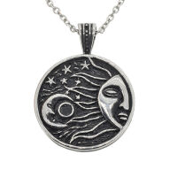 Stainless steel pendants - sun, moon, and stars