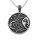 Stainless Steel Pendant – Sun, Moon and Stars on a Dark Disc