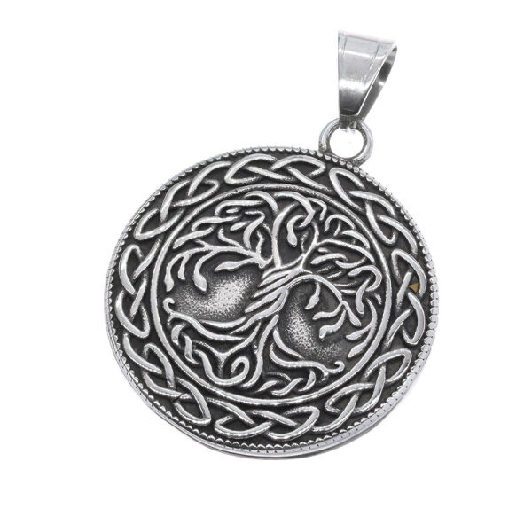 Edelstahlanhänger - Lebensbaum / Vegvisir