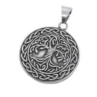 Edelstahlanhänger - Lebensbaum / Vegvisir