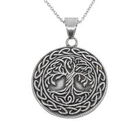 Edelstahlanhänger - Lebensbaum / Vegvisir