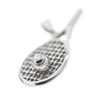 Stainless steel pendant - tennis racket with ball