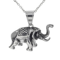Stainless steel pendant - Indian elephant Steel