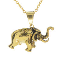 Stainless steel pendant - Indian elephant PVD-Gold