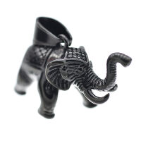 Stainless steel pendant - Indian elephant PVD-Black