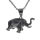 Stainless steel pendant - Indian elephant PVD-Black