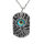 Stainless steel pendant - Dogtag with colored eye Türkis