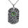 Edelstahlanhänger - Dogtag mit Farbigen Auge Grün