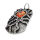 Stainless steel pendant - Dogtag with colored eye Orange