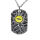 Stainless steel pendant - Dogtag with colored eye Yellow