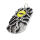 Stainless steel pendant - Dogtag with colored eye Yellow