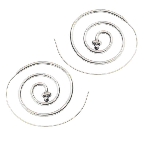 Bronze earrings - Spiral Silver-plated