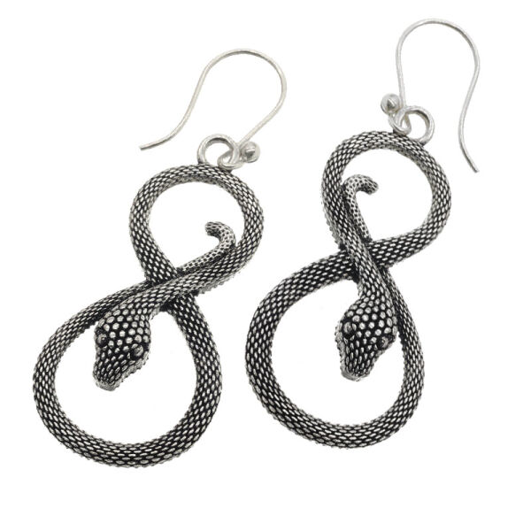 Bronze earrings - Snake “Viper” silver-plated