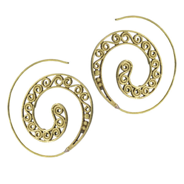 Bronze earrings - spiral shape