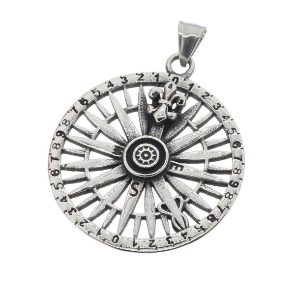 Stainless Steel Pendant - Lily Compass Smal