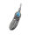 Feather with colored stone Stainless Steel Light blue...