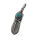 Feather with colored stone Stainless Steel Turquoise...