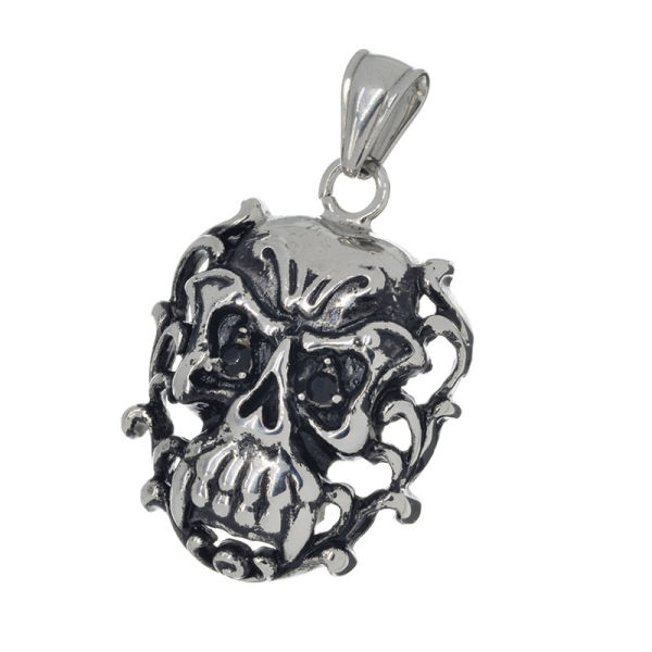 Edelstahlanhänger - Totenkopf