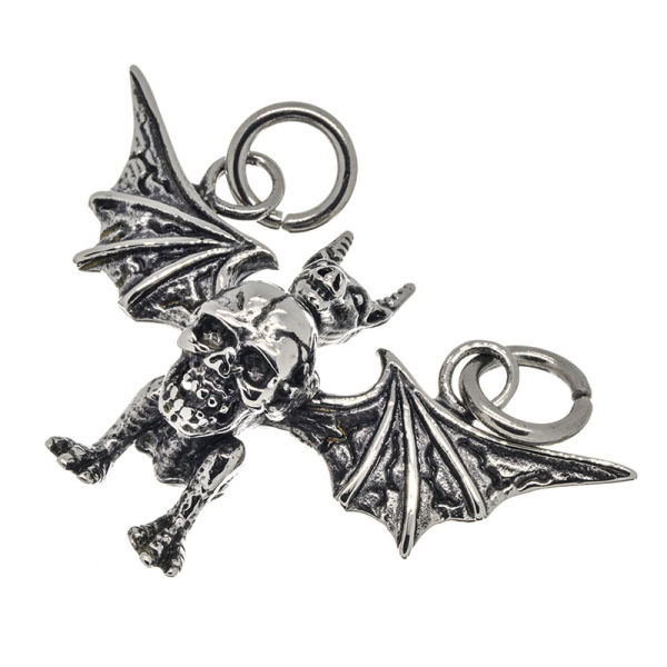 Stainless steel pendant - Gargoyle dragon (skull)