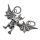 Stainless steel pendant - Gargoyle dragon (skull)