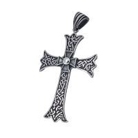 Stainless Steel Pendant - Templar Cross Decorated with...