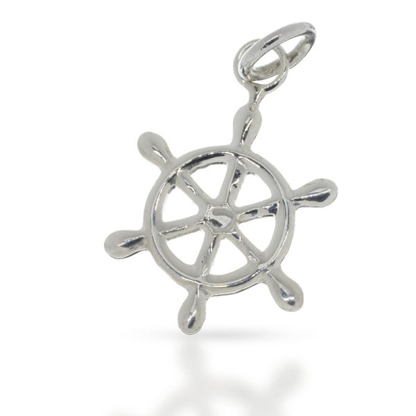 925 Sterling Silberanhänger - Steuerrad der Blue Shark "Sharky"
