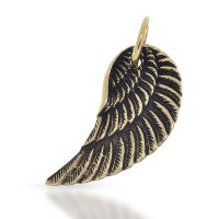 Bronze Pendant – Broad Angel Wing with a Curved...