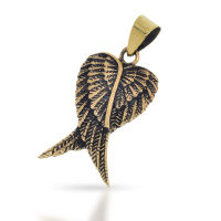Bronze Pendant – Small Double Wings with Crossed Tips