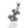 Small Thors Hammer with Face Relief and Animal Head in 925 Sterling Silver