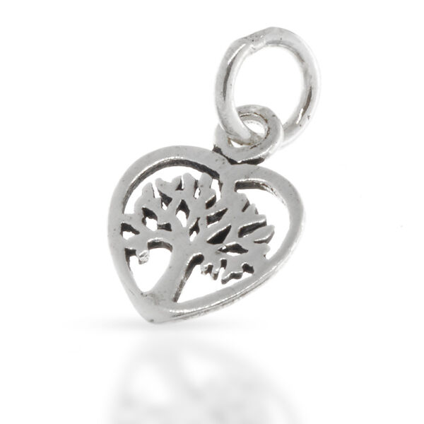 Mini Tree of Life Pendant in a Heart in 925 Sterling Silver