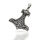 Mjölnir-Anhänger mit großen Spiralen und Punktrand aus 925er Silber