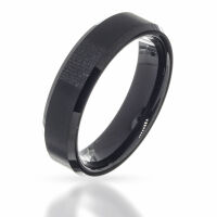 Wolframring - PVD Schwarz mattiert 8 mm-54 DE / 7 US