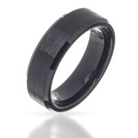 Wolframring - PVD Schwarz mattiert 8 mm-61 DE / 9,5 US
