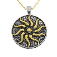 Stainless steel pendant - Sun Bi-Color