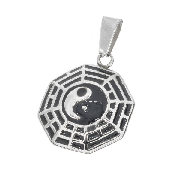 Yin & Yang / Eight Trigrams Steel-flat-29 mm