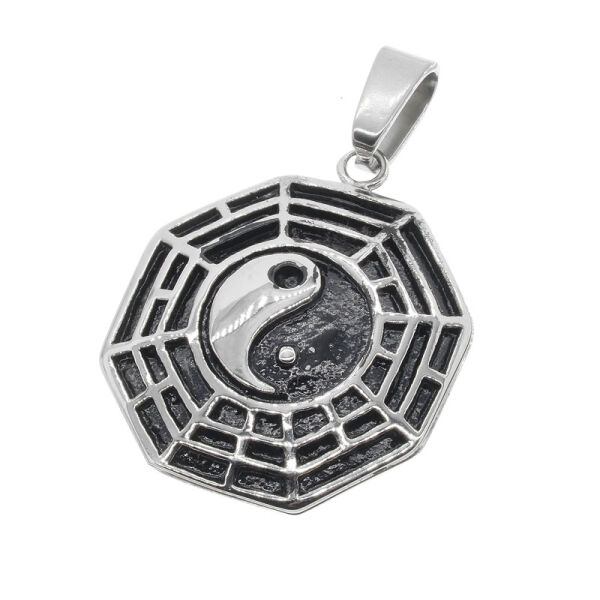 Yin & Yang / Eight Trigrams Steel-flat-37 mm