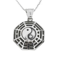 Yin & Yang / Acht Trigramme GunMetal-verziert-29 mm