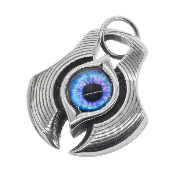 Stainless steel pendant - `Evil eye´ blue