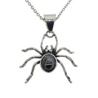 Edelstahanhänger - Spinne mit Stein