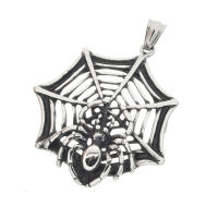 Edelstahlanhänger - Spinnennetz mit Spinne