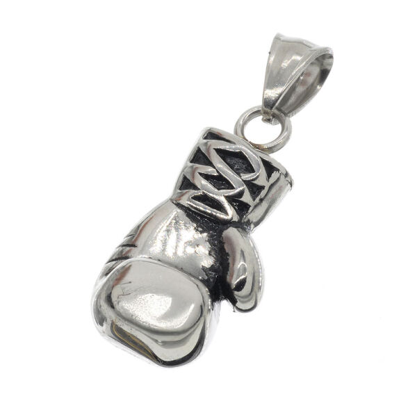 Stainless steel pendant - boxing glove Steel-29mm-straight