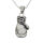 Stainless steel pendant - boxing glove Steel-29mm-straight